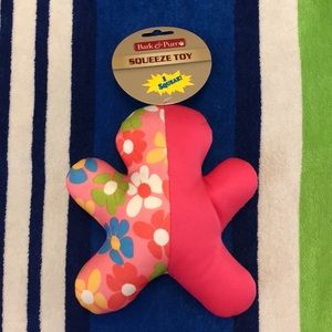 Bark & Purr Squeeze Toy Floral Aloha Print Man Squeaky Toy   6.5” x 7.5” New NWT